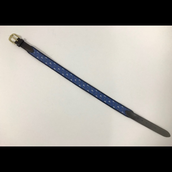 Vineyard Vines Kids Blue Fish Print Belt Size 24 - Picture 7 of 8